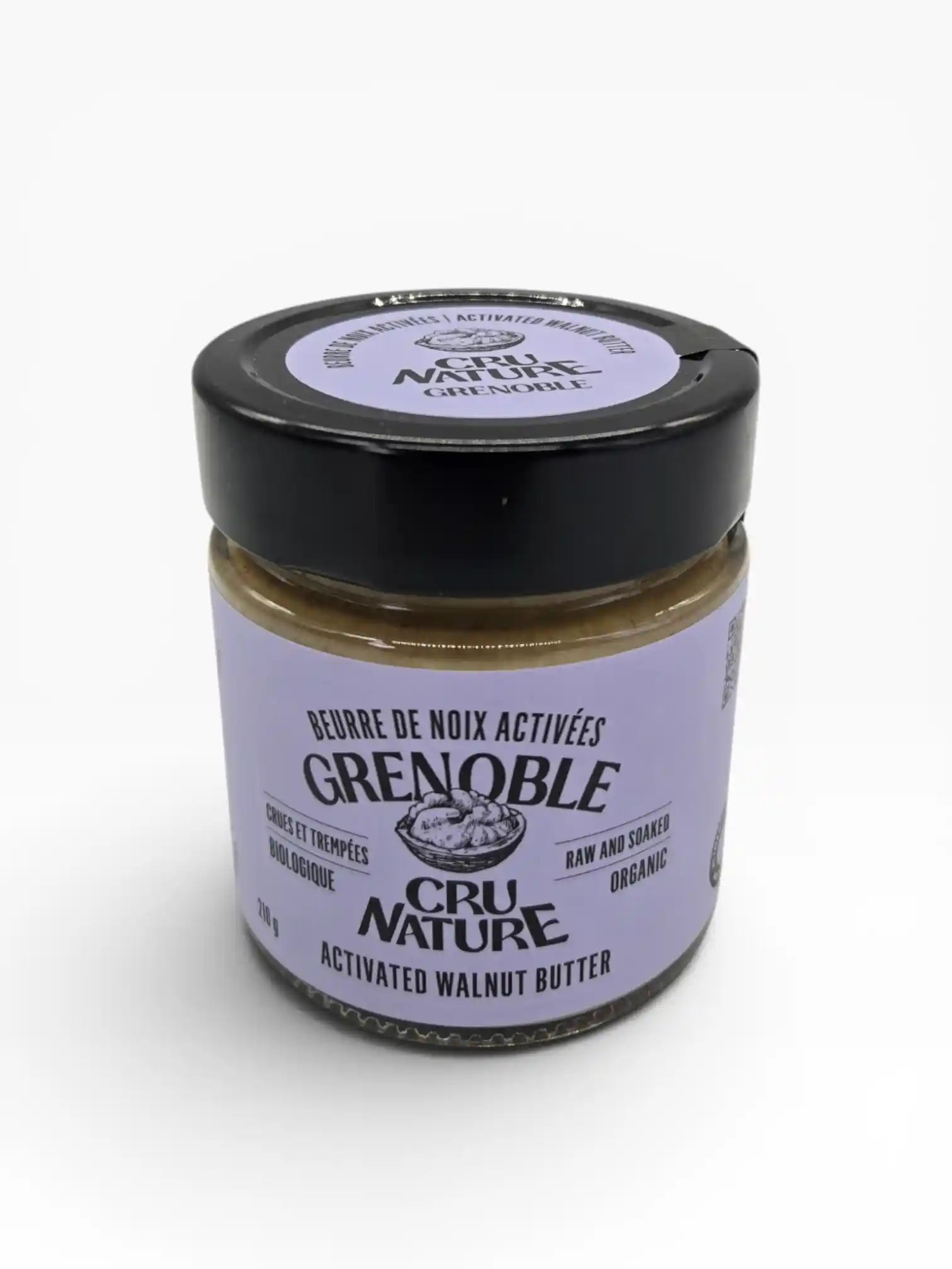 Pot de beurre de noix de Grenoble activées, crues et biologiques Cru Nature