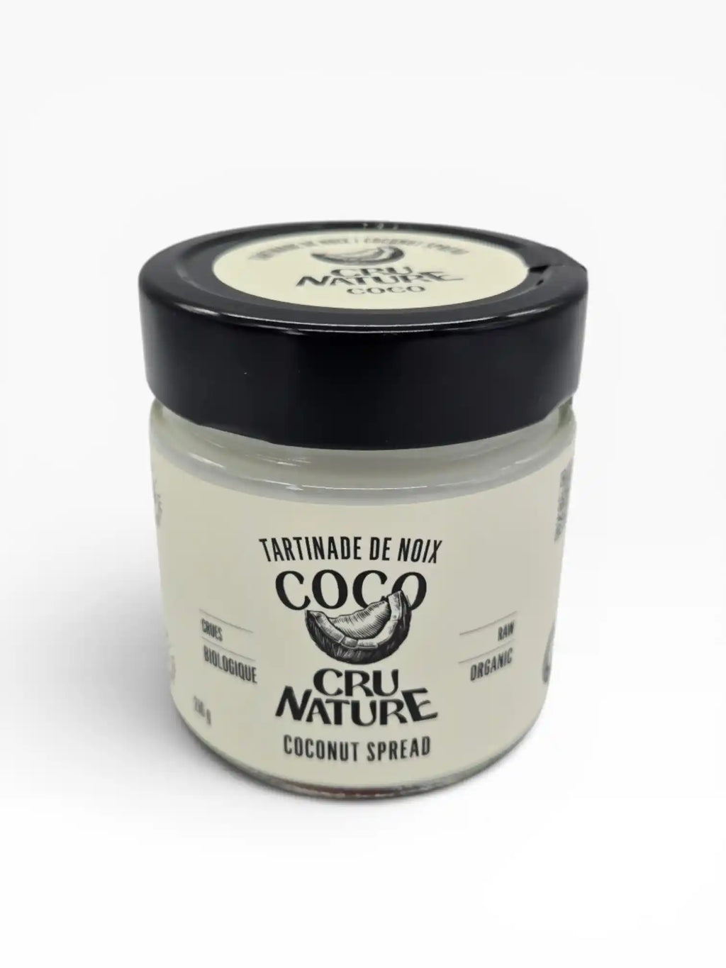 Pot de tartinade de noix de coco crue et biologique Cru Nature, 210 g